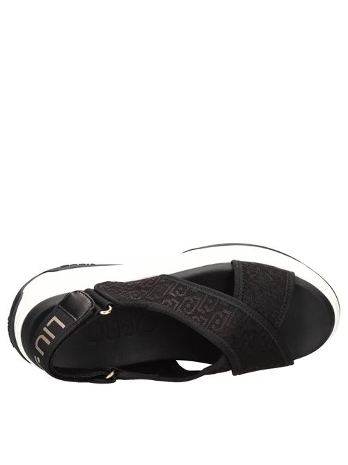 JUNE model sandals in fabric and eco-leather LIU JO | JUNE SANDAL 08NERO